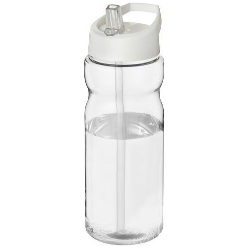 Bouteille de sport à couvercle 650ml personnalisée H2O Active® Base Translucide et Blanc